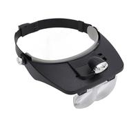 Naroote Lente d'ingrandimento per Montaggio su Testa Lampada Frontale a LED con Lente d'ingrandimento per Fascia con 4 Lenti 1.2X 1.8X 2.5X 3.5X Doppia Luce a LED Angolo Regolabile, Ideale per la