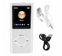 Naroote Lettore MP3 Bluetooth 5.3, Lettore Musicale MP3 in Lega di Alluminio con Scheda da 32 GB, Schermo da 1,8 Pollici, Radio FM, Audio HiFi, Riproduzione di 30 Ore per Spostamenti (grigio argento)