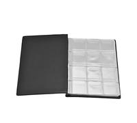 Naroote Libro per la Raccolta di Monete con 120 Tasche in PVC e Copertina Morbida in PU per Forniture per Collezionismo di Monete 15 X 11 Cm (BLACK)