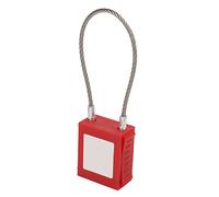 Naroote Lucchetto di Sicurezza con Cavo di Bloccaggio Lucchetto di Sicurezza Resistente e Durevole per la Manutenzione delle Apparecchiature, in Acciaio per L'arresto e la Gestione Industriale (rosso)