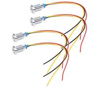 Naroote Luce Indicatore, Luci di Indicatore del Segnale 12-24V 4 Set Prenish Design di Catodo Comune 10 Mm 2 Colori con Dadi di Compressione Luci a Trattino a LED per l'uso Automobilistico e (rosso