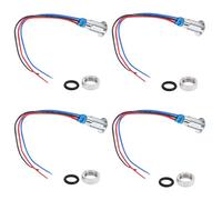 Naroote Luci LED Impermeabili Bicolore Precablate per la Modifica Dell'auto 8mm 4 Set di Luci Metalliche a Catodo Comune (Rosso Blu)