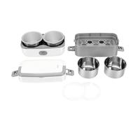 Naroote Lunch Box Elettrico per Adulti, Lunch Box Riscaldato Portatile a Doppio Strato, Scalda Alimenti Isolante con 3 Ciotole con Coperchio e Tazza per Zuppa, Ideale per Auto, Viaggi, Affari e