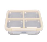 Naroote Lunch Box in Acciaio Inossidabile, Contenitore per Alimenti a 4 Scomparti con Coperchio a Prova di Perdite per Adulti, Lavabile in Microonde, Lavabile in Congelatore, Box per (YELLOW)