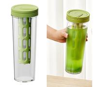 Naroote Macchina per caffè Freddo da 1 Litro, Bottiglia d'acqua Multiuso con Infusore per tè, Bottiglia per Birra a Prova di Perdite con Filtro, Ideale per Casa, Ufficio e Viaggi (GREEN)