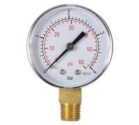 Naroote Manometro con Quadrante della Pressione dell'acqua del Filtro della Piscina da 50 Mm, Filettatura 1/4 NPT Doppia Scala Bar PSI, per Applicazioni Industriali Spa per Piscine (2)