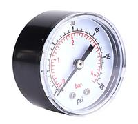 Naroote Manometro Pressione Acqua Aria Olio Gas 0-60 psi 0-4 bar, Misuratore Pressione Quadrante 50mm 1/8 BSPT