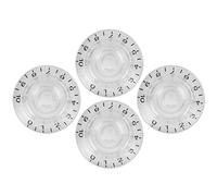 Naroote Manopole per Chitarra, Manopole di Controllo in Acrilico da 4 Pezzi, Accessori per Strumenti Musicali con Volume a Campana Trasparente per Chitarra e Basso (Lettera Nera)