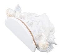 Naroote Mensola da Parete con Angelo Europeo, Scaffale Decorativo Splendidamente Realizzato, Regalo Perfetto per i Propri Cari, Resina Resistente, 1 unità (Oro bianco puro)