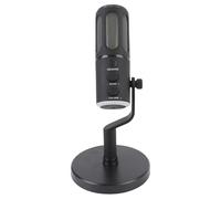 Naroote Microfono Dinamico RGB, Microfono Interfaccia USB XLR per PC Portatile con Copertura in Rete, Pickup Cardioide, Tasto Mute e Manopola Multifunzione, Supporto da Tavolo per Podcast in