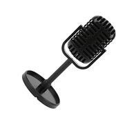 Naroote Microfono Falso, Microfono Giocattolo a Proposito 3.1x6.5x2in Classico Propri con Pad di Base per le Riprese di Danza di Danza Pratica Usando i Oggetti di Scena del (BLACK)