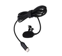 Naroote Microfono Omnidirezionale da Bavero Microfono Lavalier Antivento con Clamp/Holder Anti-interferenza per ONE X2 X3 1,5 M Tipo C per la Registrazione di Interviste