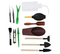 Naroote Mini Attrezzi Da Giardino, Attrezzi Da Giardinaggio Per Interni In Acciaio Inossidabile E ABS Da 13 Pezzi Con Annaffiatoio E Aeratore, Piccolo Kit Da Giardinaggio, Ideale Per Piante Bonsai