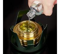 Naroote Mini Fornello Ad Alcool Portatile da Cucina per Campeggio, Escursionismo, Lega di Alluminio Verde (Green)