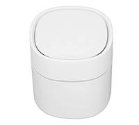 Naroote Mini Pattumiera da Tavolo per Pulizia Efficiente per Piano di Lavoro con Coperchio per Casa e Ufficio ABS Bianco PP 5,5 X,1 Pollici (WHITE)