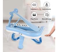 Naroote Mini Strumento Musicale per Pianoforte a Tastiera con Suono di Alta qualità e Microfono Ruotabile per Principianti e Appassionati di Musica (BLUE)