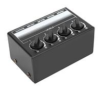 Naroote Mixer Stereo Mini Hub di Segnale Audio Passivo a 4 per Apparecchiature per Effetti di Canto All'aperto, Nero