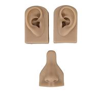 Naroote Modello di Orecchie Naso Flessibili in Silicone per la Pratica del Piercing, Sussidi Didattici Riutilizzabili per Lezioni di Medicina, Materiale in Silicone Morbido per un Uso Prolungato