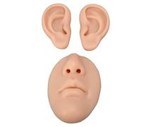 Naroote Modello di Orecchio in Silicone e Supporto per Esposizione della Bocca del Naso per la Pratica del Piercing e la Formazione in Chirurgia Plastica - Morbido Silicone Riutilizzabile, 2 unità