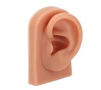 Naroote Modello di Orecchio in Silicone Flessibile per la Pratica del Piercing per Principianti e L'esposizione di Orecchini per L'addestramento All'agopuntura Colore della Pelle Scura 1 unità