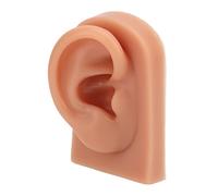 Naroote Modello di Orecchio in Silicone Flessibile per la Pratica del Piercing per Principianti e L'esposizione di Orecchini per L'addestramento All'agopuntura Colore della Pelle Scura 1 unità