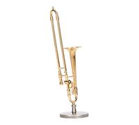 Naroote Modello di Trombone per Casa delle Bambole in Miniatura in Ottone, Arredamento Squisito per gli Amanti della Musica, Ideale Come Ornamento da Scrivania per la Festa di Natale, 1,1 X 3,7