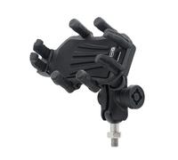 Naroote Montaggio del Telefono Motociclistico, Supporto per Telefono Cellulare Anti -furto a 360 ° a Rotazione Regolabile Motocicletta Motociclisti Sospensione con Smorzatore di Vibrazioni (Monte di