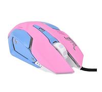 Naroote Mouse da Gioco Rosa Ad Alta sensibilità 3200 DPI Mouse da Gioco Cablato con Comoda Presa per 7, per ME e per Mac OS - Materiale ABS 5,3 * 2,8 * 1,6 Pollici