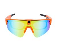 Naroote Occhiali da Ciclismo Intelligenti 4K AI, Occhiali Bluetooth in ABS PC for Ciclismo e attività All'aperto (ORANGE)