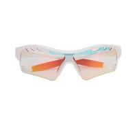 Naroote Occhiali Sportivi per Bambini, Comodi Occhiali da Baseball Universali per Giovani, Protezione UV per Corsa e Alpinismo (Cornice bianca+colore rosso cangiante)