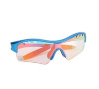 Naroote Occhiali Sportivi per Bambini, Comodi Occhiali da Baseball Universali per Giovani, Protezione UV per Corsa e Alpinismo (Cornice blu+colore rosso cangiante)