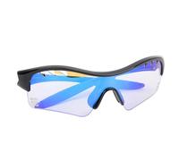 Naroote Occhiali Sportivi per Bambini, Comodi Occhiali da Baseball Universali per Giovani, Protezione UV per Corsa e Alpinismo (Cornice nera+colore blu cangiante)