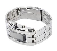 Naroote Orologio da Uomo Alla Moda, Squisito Orologio LED in Lega Impermeabile con Display Binario per L'uso Quotidiano (argento maschile)