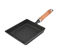 Naroote Padella Tamagoyaki, Mini Padella, in Ghisa Resistente con Manico in Legno, Ideale per Uova, Pancake, Frittata e Gas, Alogeno, Piani Cottura a Induzione in Ceramica