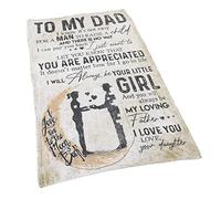 Naroote Papà Coperta, Figlia Coperta di papà Lettera Coperte di Tiro Morbido Caldo Coppie a Doppia a Mio Padre Regali Personalizzata per il Divano Camera da Letto Ufficio (150x120 cm / 59,06x47,24