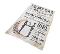 Naroote Papà Coperta, Figlia Coperta di papà Lettera Coperte di Tiro Morbido Caldo Coppie a Doppia a Mio Padre Regali Personalizzata per il Divano Camera da Letto Ufficio (150x100cm /59.06x39.37
