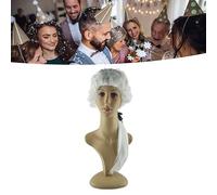 Naroote Parrucca da Giudice Parrucca da Avvocato Comoda e Tradizionale per Spettacoli in Tribunale 60 Cm 1x
