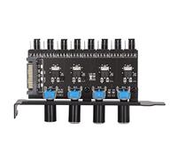 Naroote PC Fan Hub Controller di Raffreddamento per Hub Ventola a 8 per Chassis PC HDD VGA PWM di Raffreddamento Ad Acqua, Materiale Plastico Metallico Resistente, Salvaspazio per Case di Computer