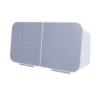 Naroote per Trucchi Montata a Parete Flip Cover Dal Design Adorabile Organizer in Cotone per Bagno con Adesivo per Uso Domestico Materiale ABS (Bianco grigio)