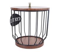 Naroote Portafiltro caffè, Portacialde caffè Salvaspazio in Legno di Pino di Ferro con Coperchio per la Casa (#1)