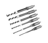 Naroote Punzoni per Mortasa Quadrata con Punte Elicoidali, Set da 6 Pezzi | Trivelle per la Lavorazione del Legno, Acciaio Speciale, Compatibile con Macchine a Tenone, Utilizzo con Utensili