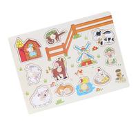 Naroote Puzzle Educativo con Pomello Cognitivo in Legno con Impugnatura per Bambini, Giocattolo Non Tossico con Numeri/animali/frutta, Migliora il Pensiero Spaziale e L'immaginazione, Ottimo per il