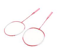 Naroote Raccolto di Badminton Set di 2, Racchetta Badminton Racquet 2 Player Super Light Spalato in Lega di Ferro Set per Outdoor, Garden, Beach, Family Fun Game (Rosso)