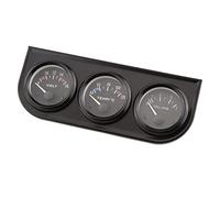 Naroote Racing Look Indicatori Tripli da 52 Mm Funzionamento Semplice Voltmetro 3 in 1 Indicatore Temperatura Acqua Misuratore Pressione Olio per Camion Auto, Materiale Acciaio Inossidabile Nero