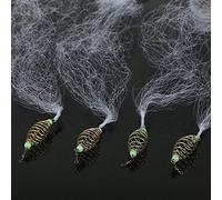 Naroote Rete da Pesca, Durevole Attrezzatura da Pesca Accessorio Materiale plastico Maglia in Acciaio Inossidabile Connettore a Molla con Perline Luminose per Pesca Notturna(12#)