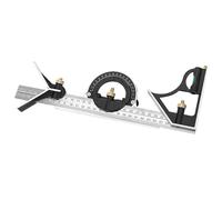 Naroote Righello Triangolare Durevole in Acciaio Inossidabile con Scala Incisa Trasparente, Strumento di Misura Goniometro Portatile 0-180° per la Lavorazione del Legno, L'edilizia e la Lavorazione