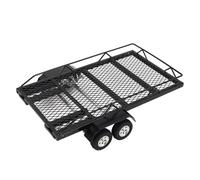 Naroote Rimorchio RC in Scala 1/18, Supporto per Gancio di Traino per Carichi Pesanti Interamente in Metallo, Rimorchio Fuoristrada con 4 Pneumatici Antiscivolo, Ideale per Auto Cingolate RC e Veicoli