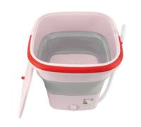 Naroote Rondella Pieghevole, Mini Lavatrice Pieghevole Completamente Facile da Usare, Gira Morbida con Tubo di Scarico del Balcone (PINK)