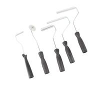 Naroote Rulli di Laminazione in Fibra di Vetro da 5 Pezzi, Kit di Utensili a Paletta a con Testa in Alluminio con Manici Ergonomici in Plastica, Ideali per Progetti Compositi in Resina di Stampi,