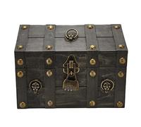 Naroote Scatola Portaoggetti retrò in Legno Invecchiato per Scrigno del Tesoro con Serratura a Combinazione per Organizzare Gioielli, Foto, Anelli, Ideale per la Raccolta 9,4x7,1x6,7 Pollici